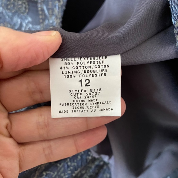 90’s Vintage Blue Cotton Brocade Jacket, Ingenuity Winter Fashion Coat Canada - Picture 10 of 10